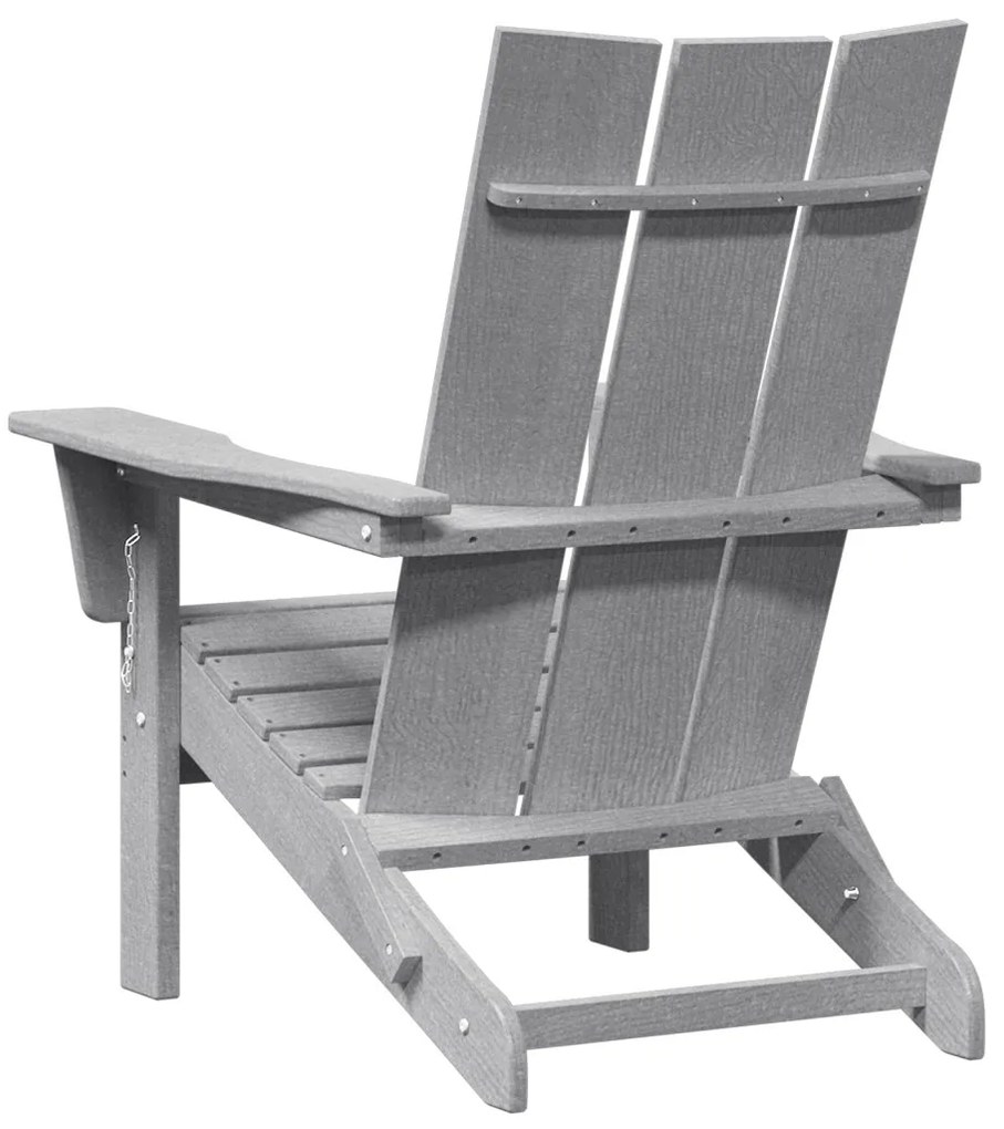 Összecsukható Adirondack szék Világosszürke 74.5x80.5x90 cm HDPE