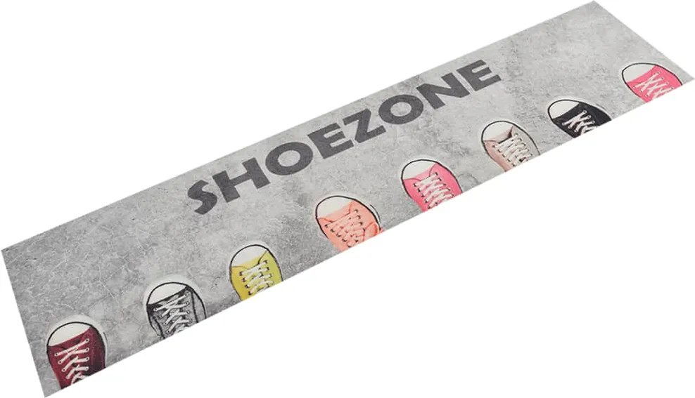 vidaXL mosható shoezone feliratos bársony konyhaszőnyeg 60x300 cm