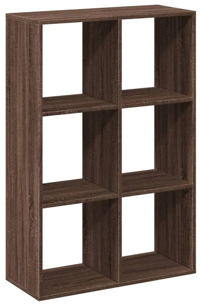 barna tölgy szerelt fa elválasztó könyvespolc 69,5x29x103,5 cm