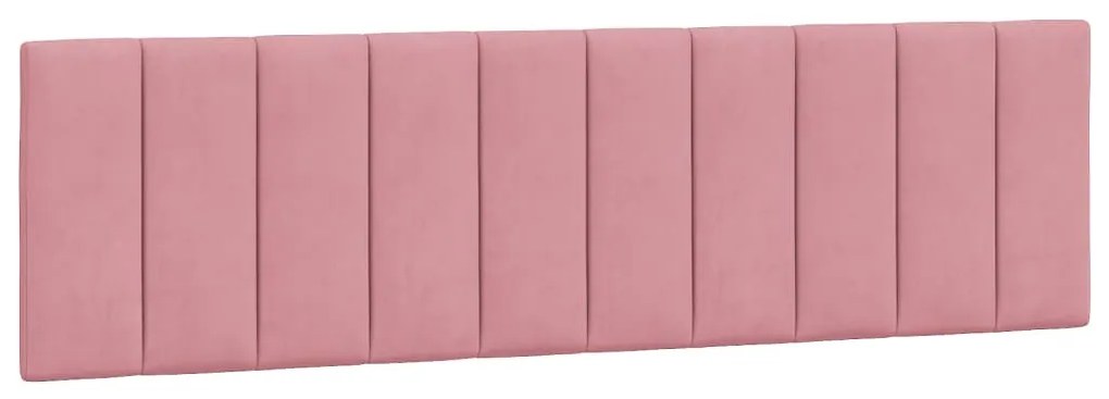 rózsaszín bársony ágykeret LED-ekkel matrac nélkül Hanko 180 x 200 cm