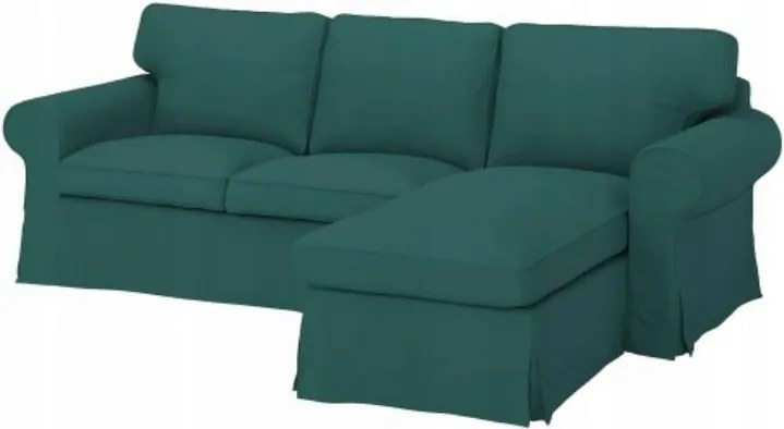 Ikea Ektorp 3 személyes kanapé huzat sezlonnal, sötét türkiz