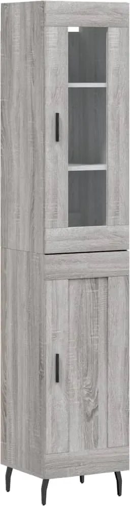 vidaXL szürke sonoma szerelt fa magasszekrény 34,5 x 34 x 180 cm