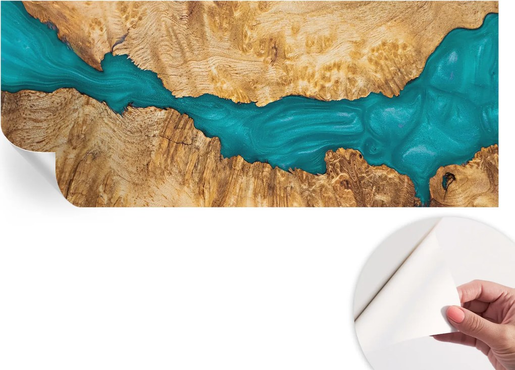 Öntapadós tapéta Divatos 3D fali ragasztóval Fa és műgyanta 250x104 cm