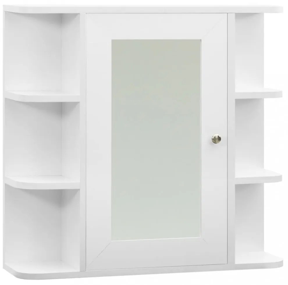 fehér MDF tükrös fürdőszobaszekrény 66 x 17 x 63 cm