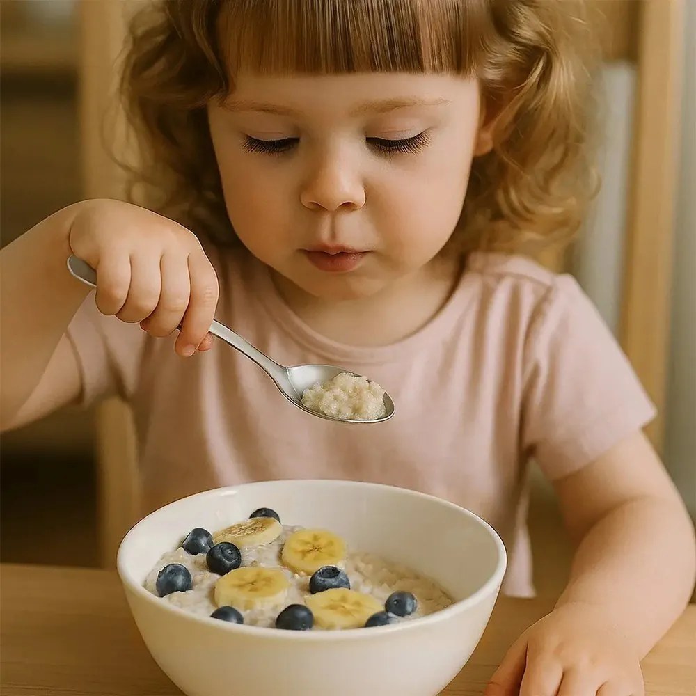 Ezüstszínű rozsdamentes acél gyerek evőeszköz készlet 3 db-os – Orion