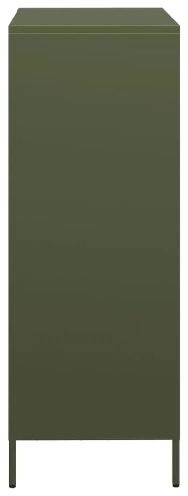 olívazöld acél magasszekrény 68 x 39 x 103,5 cm