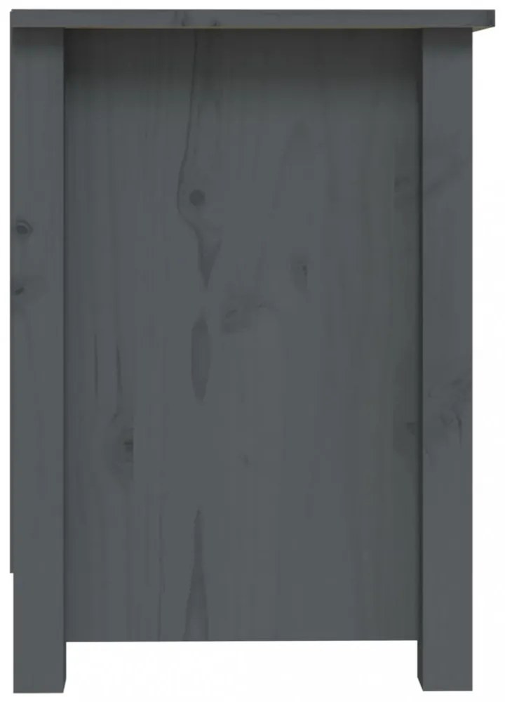 szürke tömör fenyőfa TV-szekrény 103 x 36,5 x 52 cm
