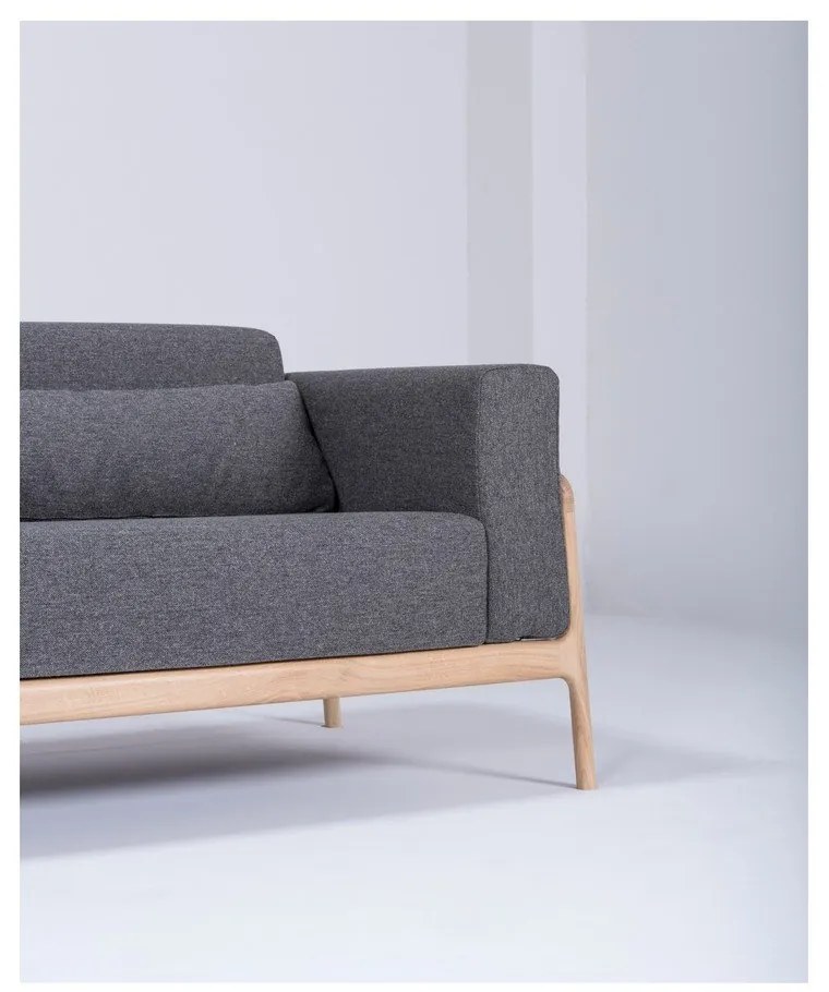 Fawn sötétszürke kanapé tölgyfából, 210 cm - Gazzda