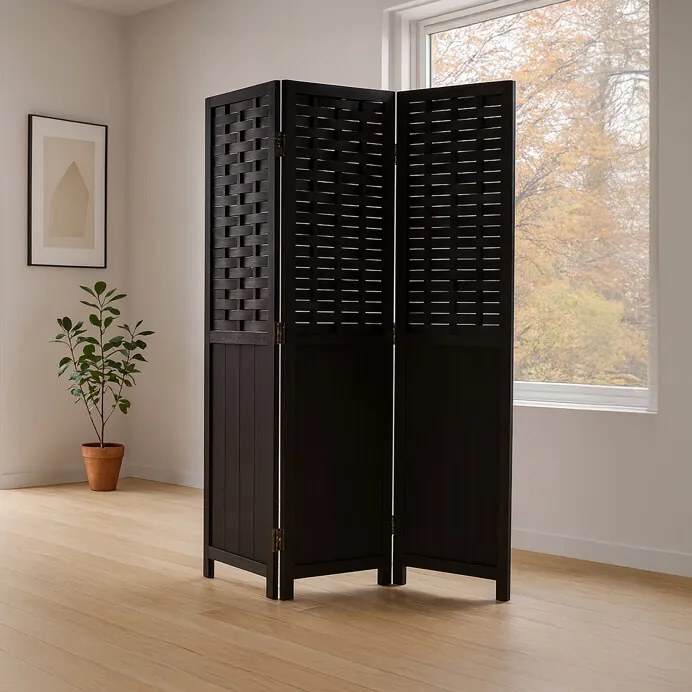Fekete Tömörfa Paraván. EF-L145 BK