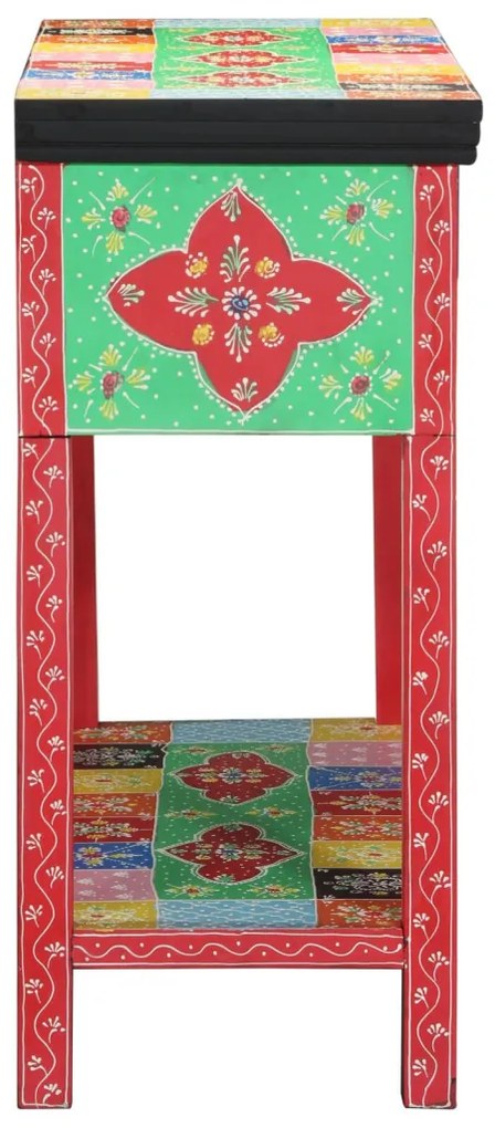 Színes Konzolasztal 100x30x75 cm Tömör Mangófából