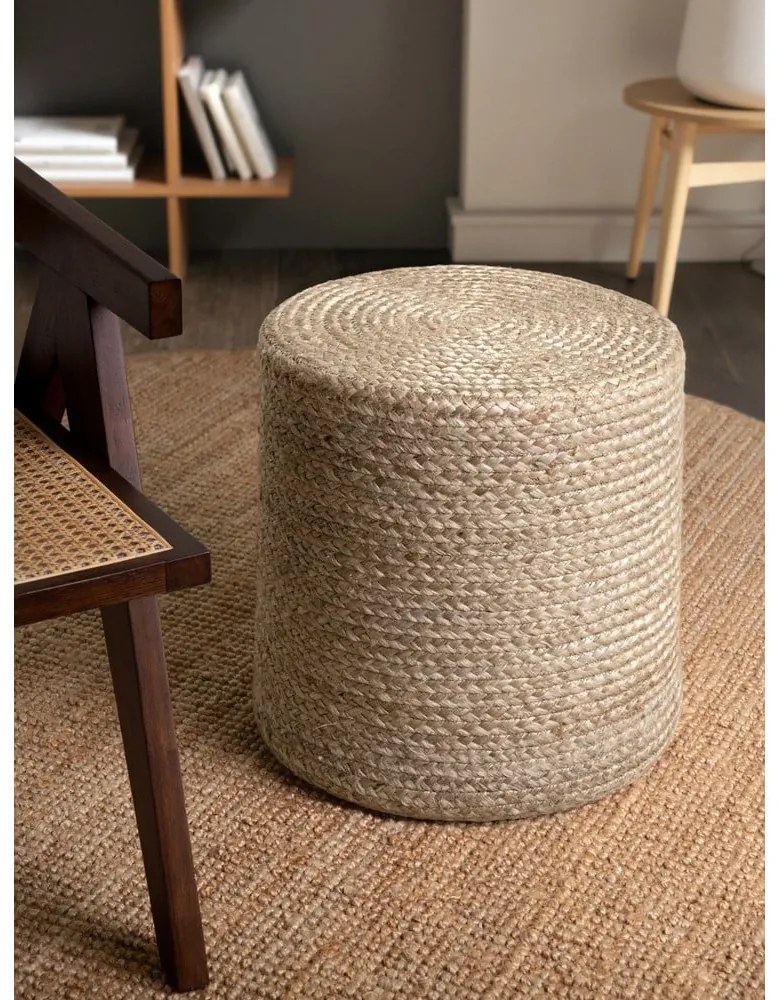 Szürkésbézs puff Jutta Greige – Hanse Home