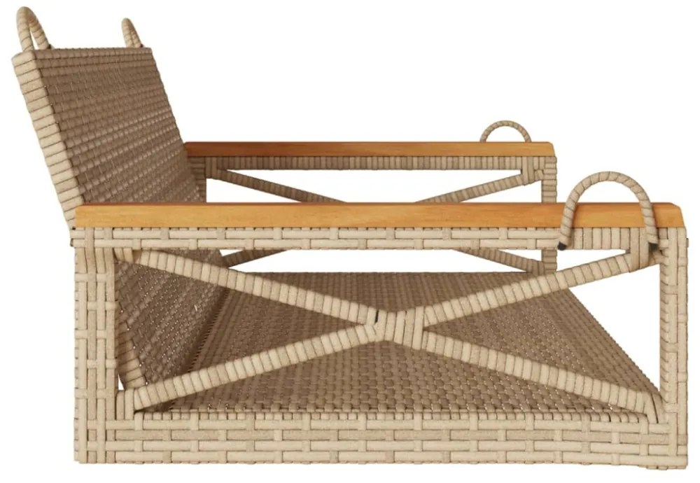 bézs polyrattan hintapad 109 x 62 x 40 cm