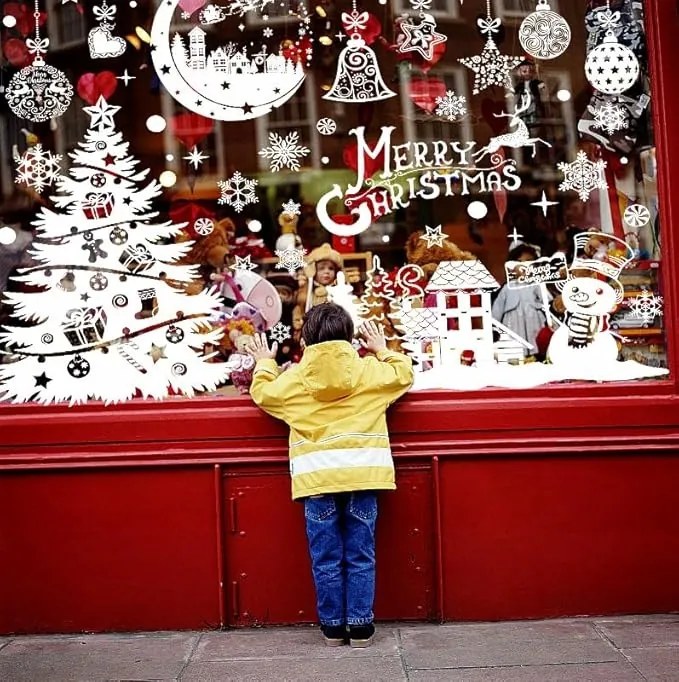 Karácsonyi matricák Ablak dekoráció Karácsonyi díszek