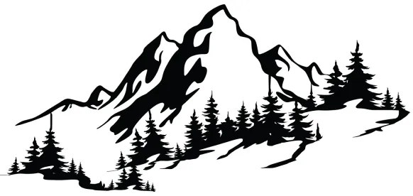 Fali dekoráció 30x67 cm hegy motívummal, fém kivitelben