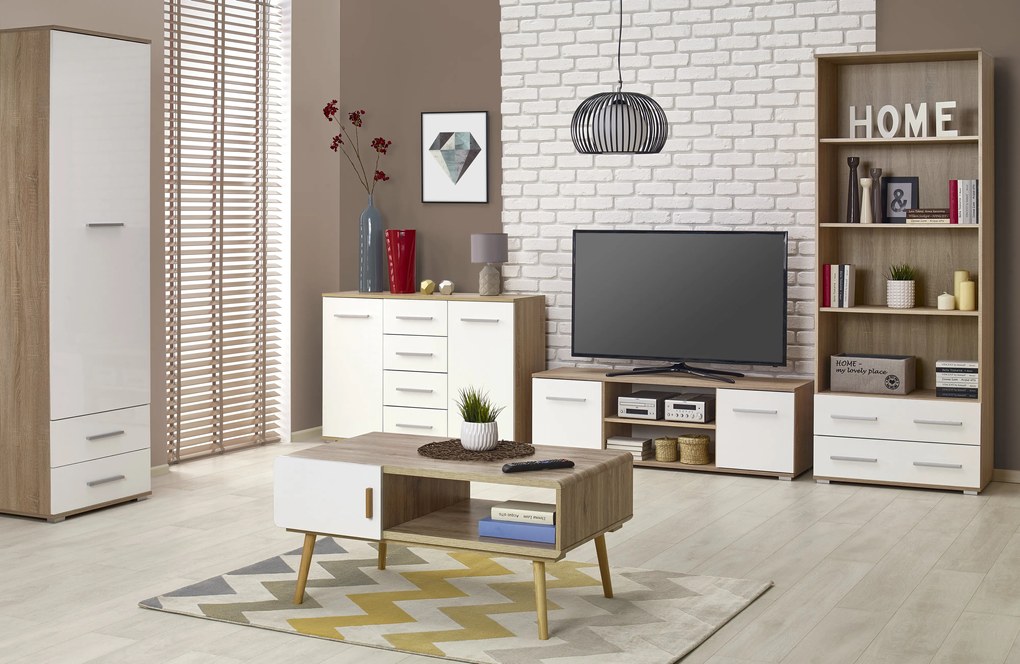 TV asztal/szekrény Vida RTV-1 (szonoma tölgy + fehér). 796274