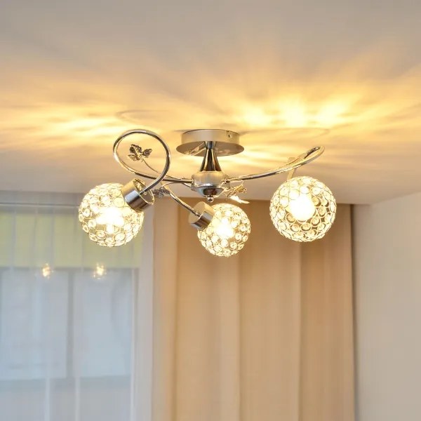 Felületre szerelhető csillár SOPHIA 3xE27/15W/230V fényezett króm/átlátszó