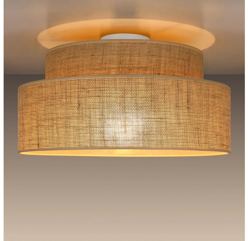 Mennyezeti lámpa BOHO 1xE27/60W/230V átm. 40 cm bézs