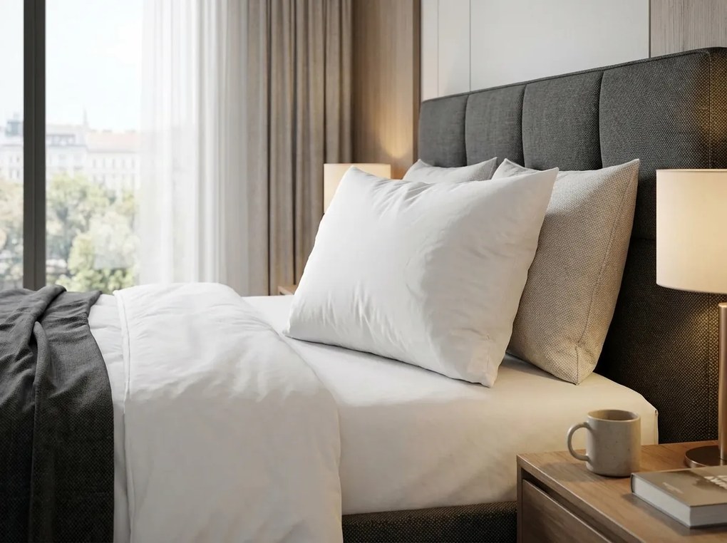 Szatén damaszt párnahuzat 40x50 cm fehér