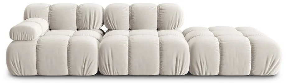 Bézs bársony moduláris kanapé 282 cm Bellis – Micadoni