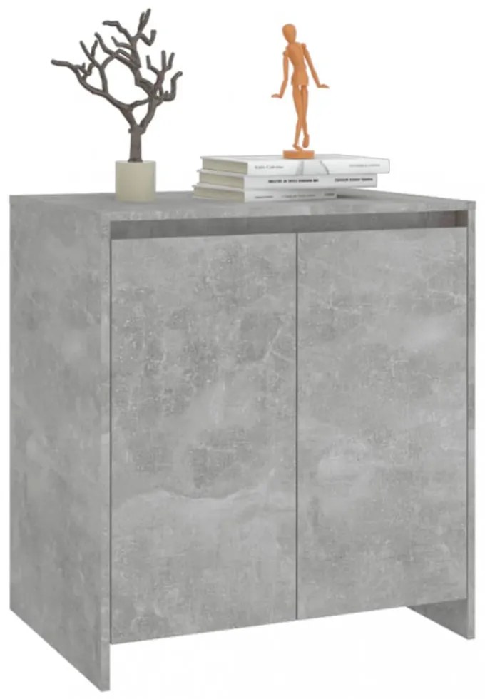 betonszürke szerelt fa tálalószekrény 70x41x75 cm