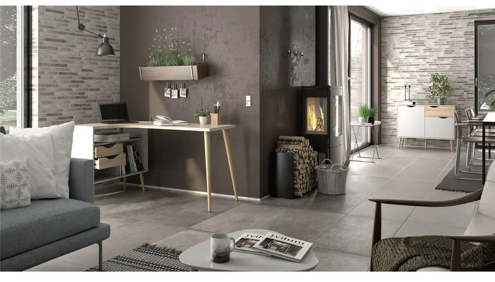 Íróasztal tölgyfa dekorral 145x81 cm Oslo - Tvilum