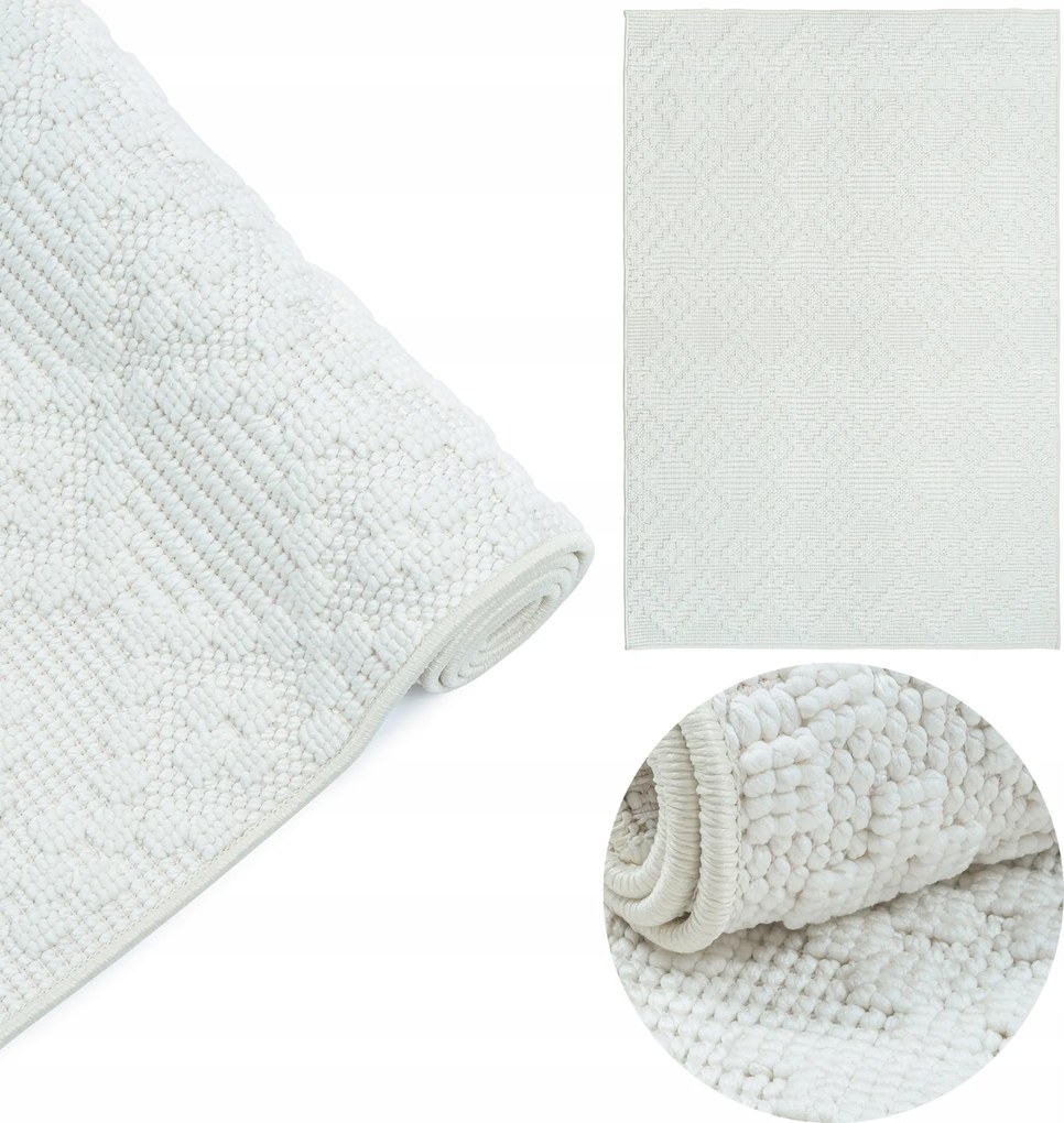 Járdaszőnyeg XL modern Boho Japandi 160x230 cm krémszínű Extra Nagy MIX