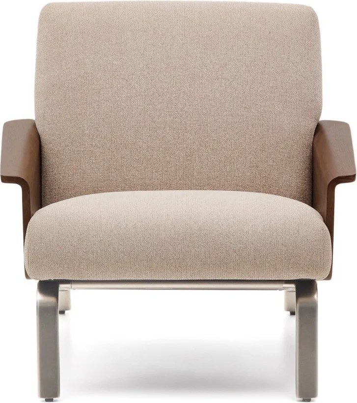 Világosbarna zsenília fotel Amsen – Kave Home