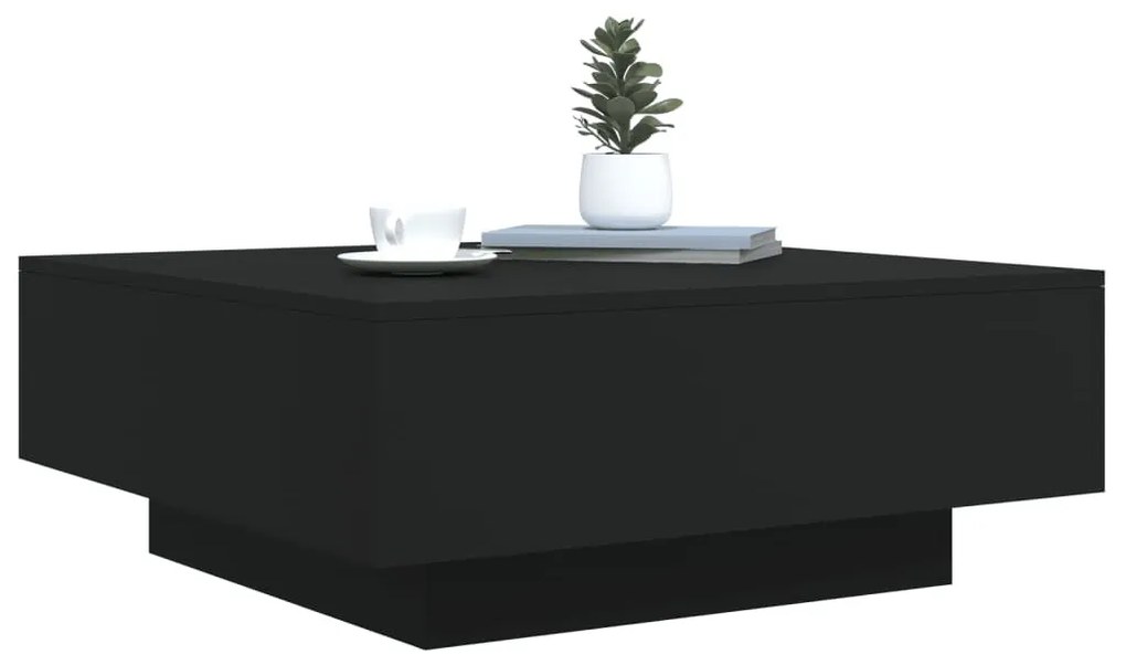 Fekete szerelt fa dohányzóasztal 80 x 80 x 31 cm