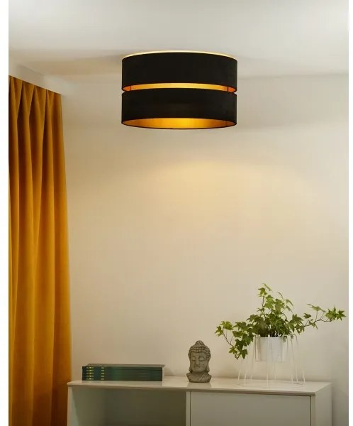 Duolla - Mennyezeti lámpa DUO 1xE27/40W/230V átm. 40 cm fekete/arany