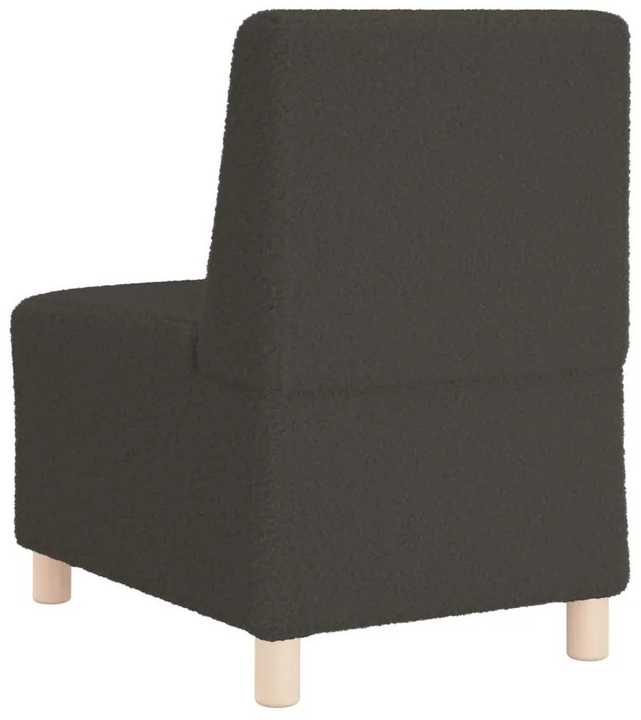 moduláris kanapéegység karfa nélkül sötétszürke, göndör, gyapjúszerű szövettel, 55 cm