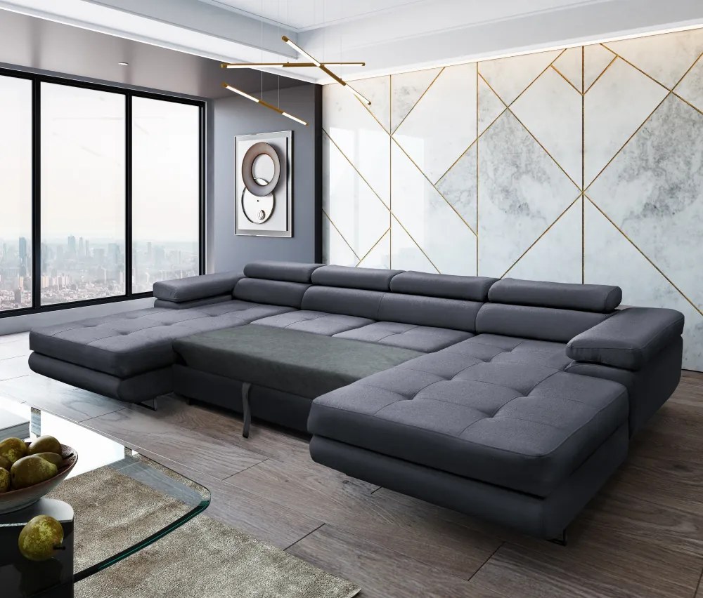 Univerzális ülőgarnitúra, szürke, AMARETA U