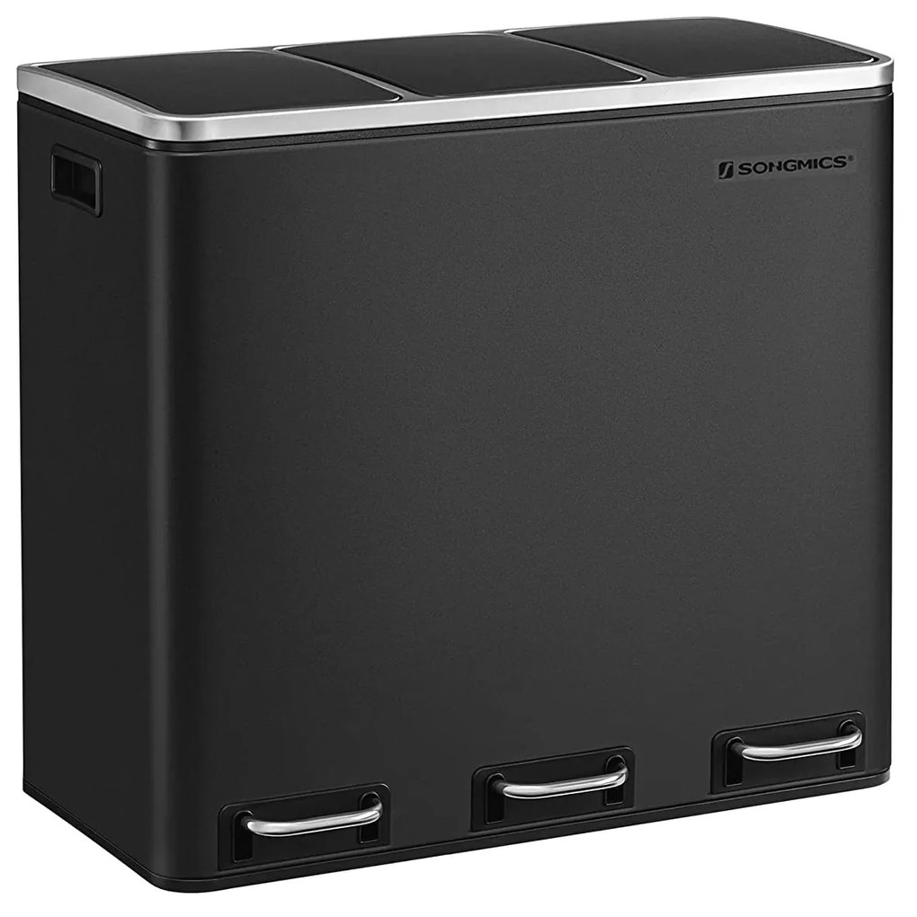 54L Pedálos szemetes, konyhai szemetesláda, puhán záró fedél, csúszásgátló alap