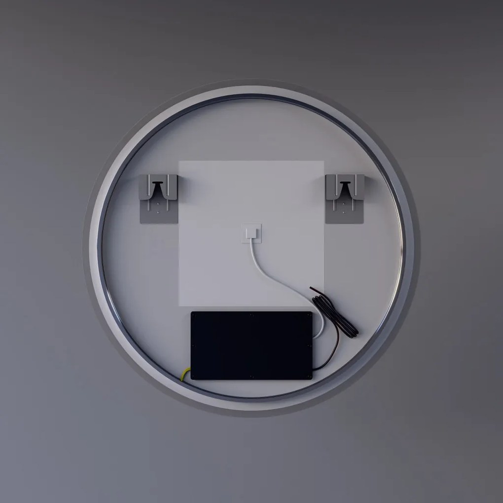 Kerek Led tükör Ø70cm Welland Alpha | Páramentesítő - Óra - Fényerő + színhőfok állítás