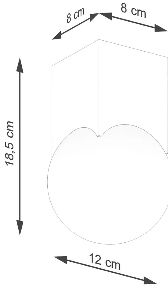 Natúr színű mennyezeti lámpa üveg búrával 12x12 cm Rayer – Sollux