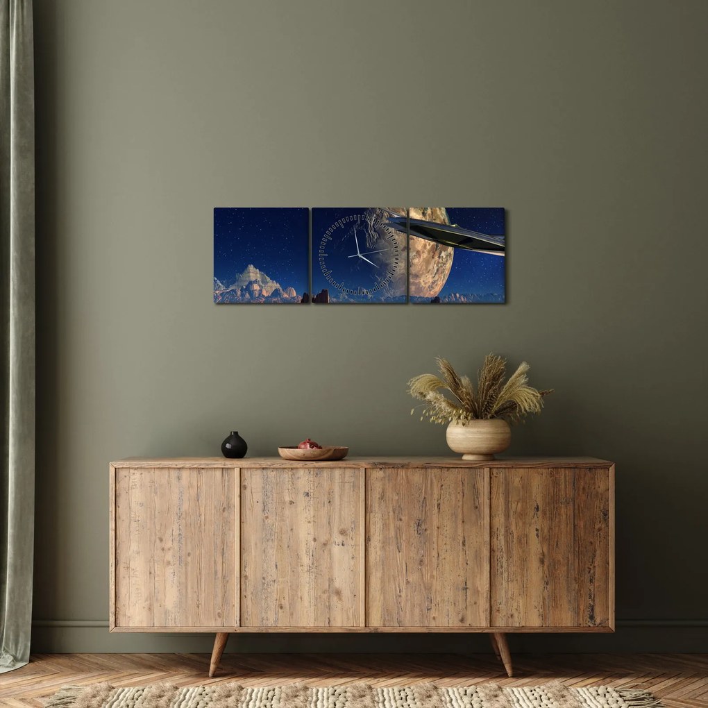 Kép - idegenek érkezése (órával) (90x30 cm)