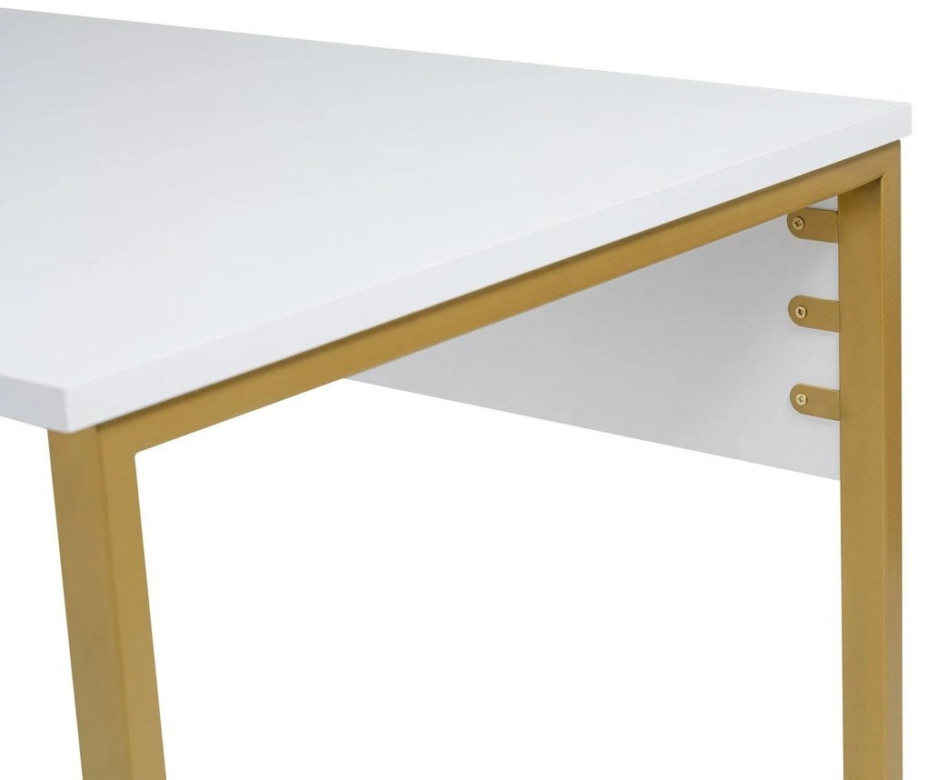 Íróasztal Twin Study Desk - Fehér, Arany