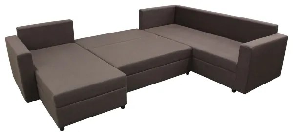 Univerzális kinyitható U-alakú sarokülőgarnitúra tárolóval SEYA barna