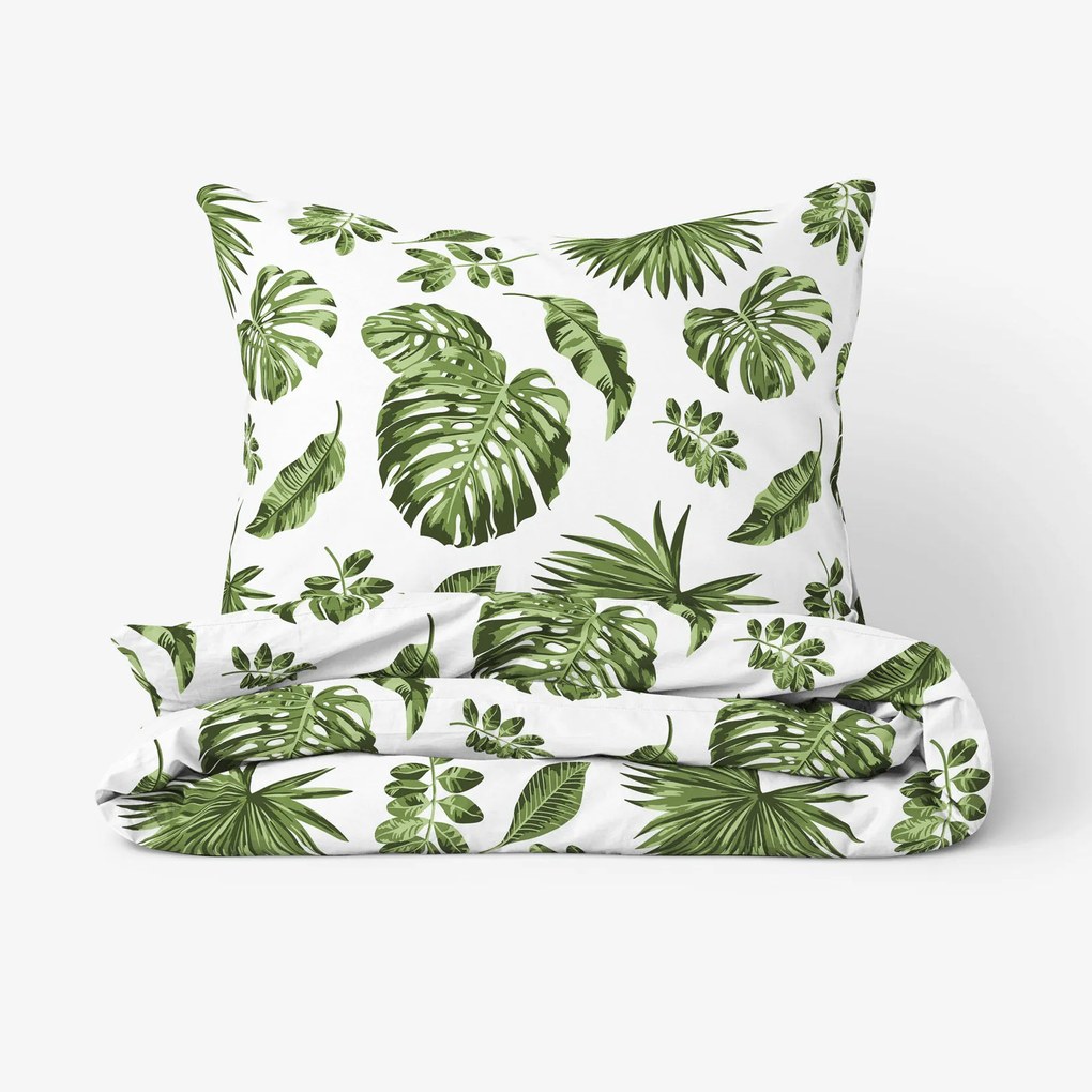 Goldea pamut ágyneműhuzat - monstera levelek 140 x 200 és 70 x 90 cm