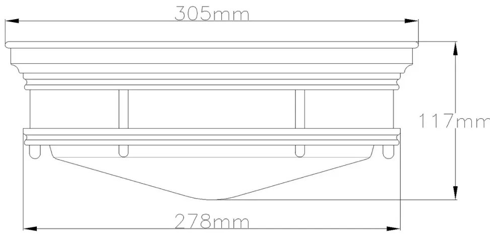 Quintiesse HADRIAN QN-HADRIAN-FS-BR-CLEAR Süllyesztett mennyezeti lámpa 2x40W/E27 IP44