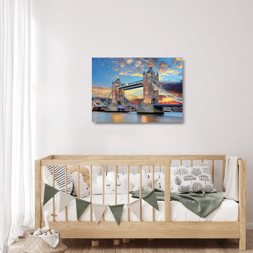 Kép - Tower Bridge, London, Anglia (üvegen) (70x50 cm)