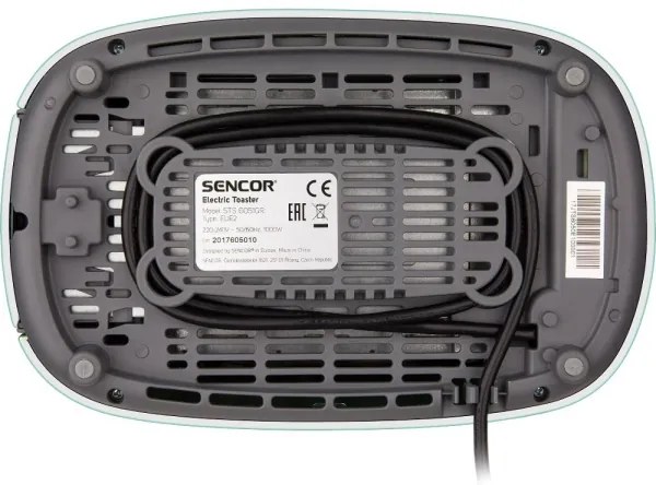 Sencor - Kétnyílásos kenyérpirító melegítőrácssal, 1000W/230V, mentazöld