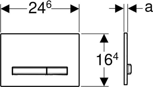 Geberit 115.788.GH.2 - Öblítőgomb Sigma50 24,6x16,4 cm matt króm