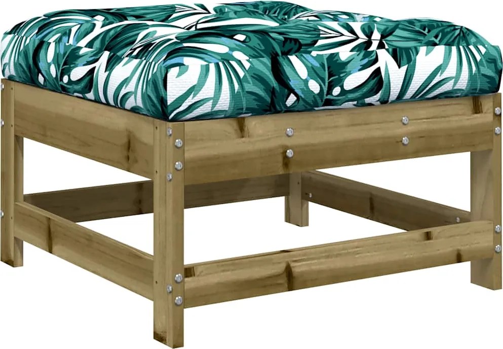 vidaXL impregnált fenyőfa kerti lábzsámoly párnával