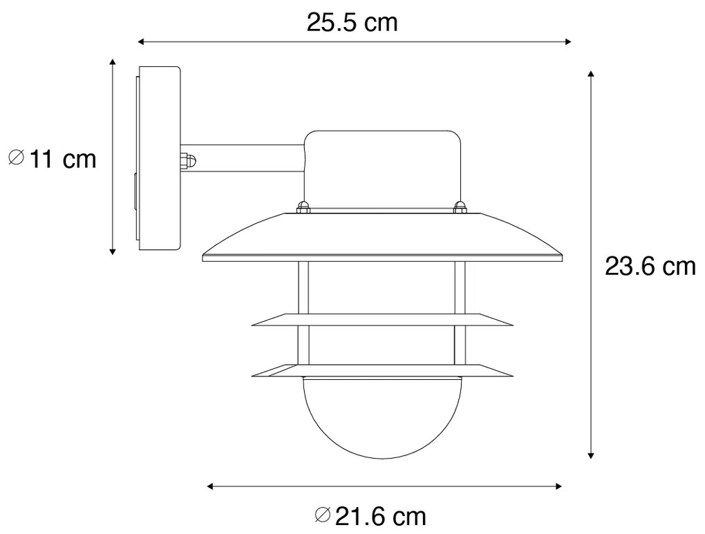 Ipari fali lámpa rozsdabarna IP44 - Shell