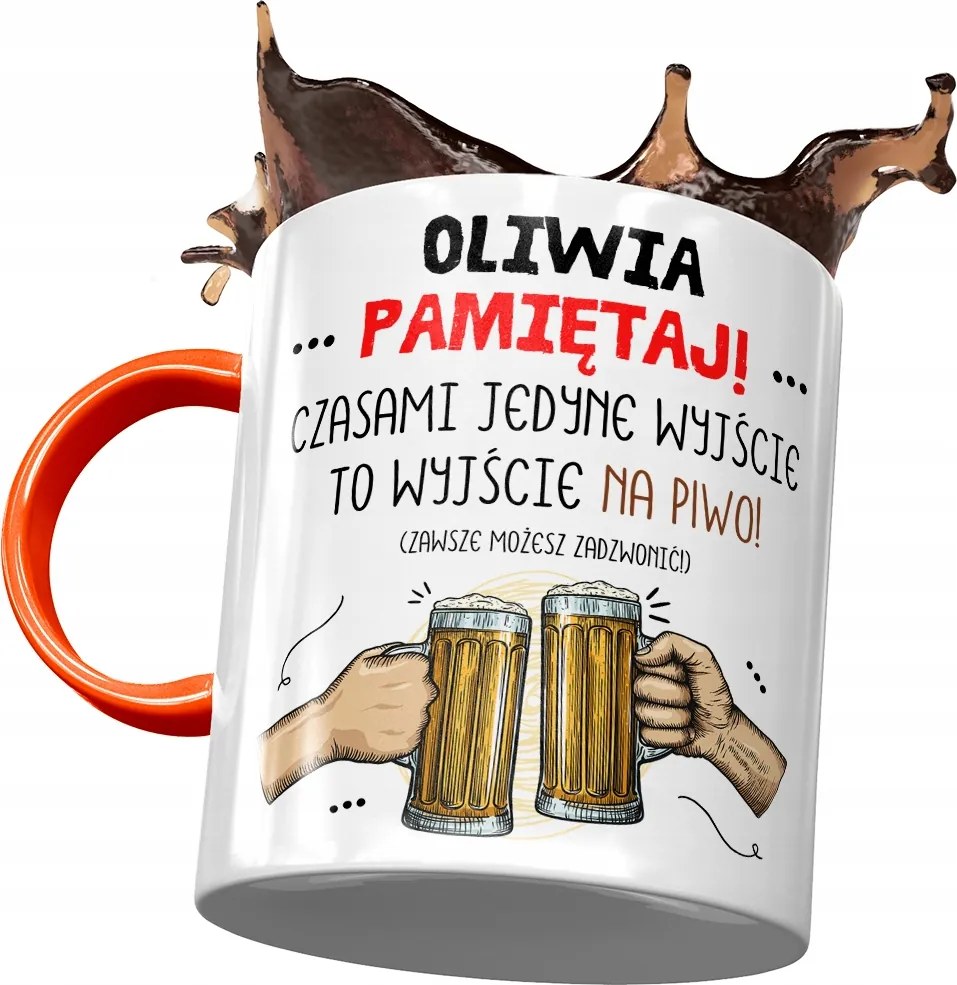 Narancssárga bögre Olívia Barátnőjének Feleségének Nyomtatott Fotóval