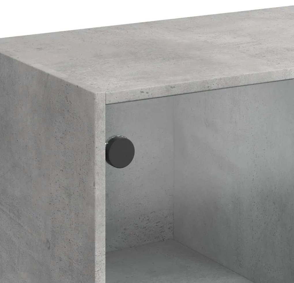 betonszürke szerelt fa tálalószekrény 102x37x75,5 cm