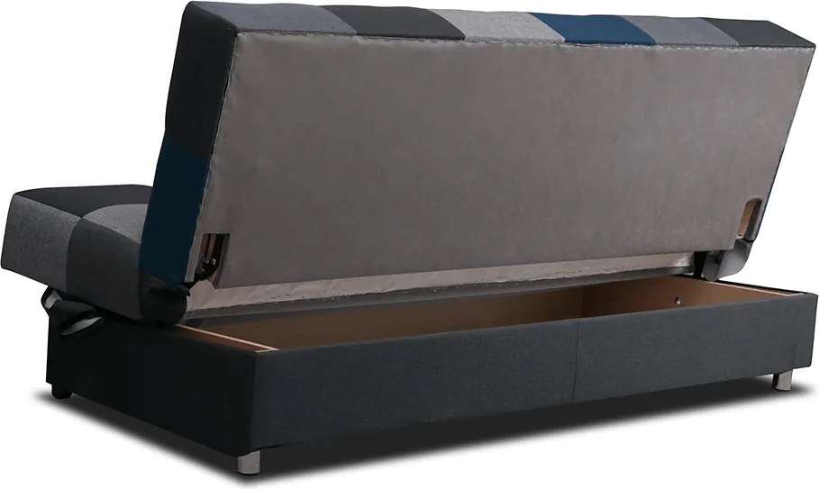 Kanapé, kék színű anyag/szürke, ALABAMA