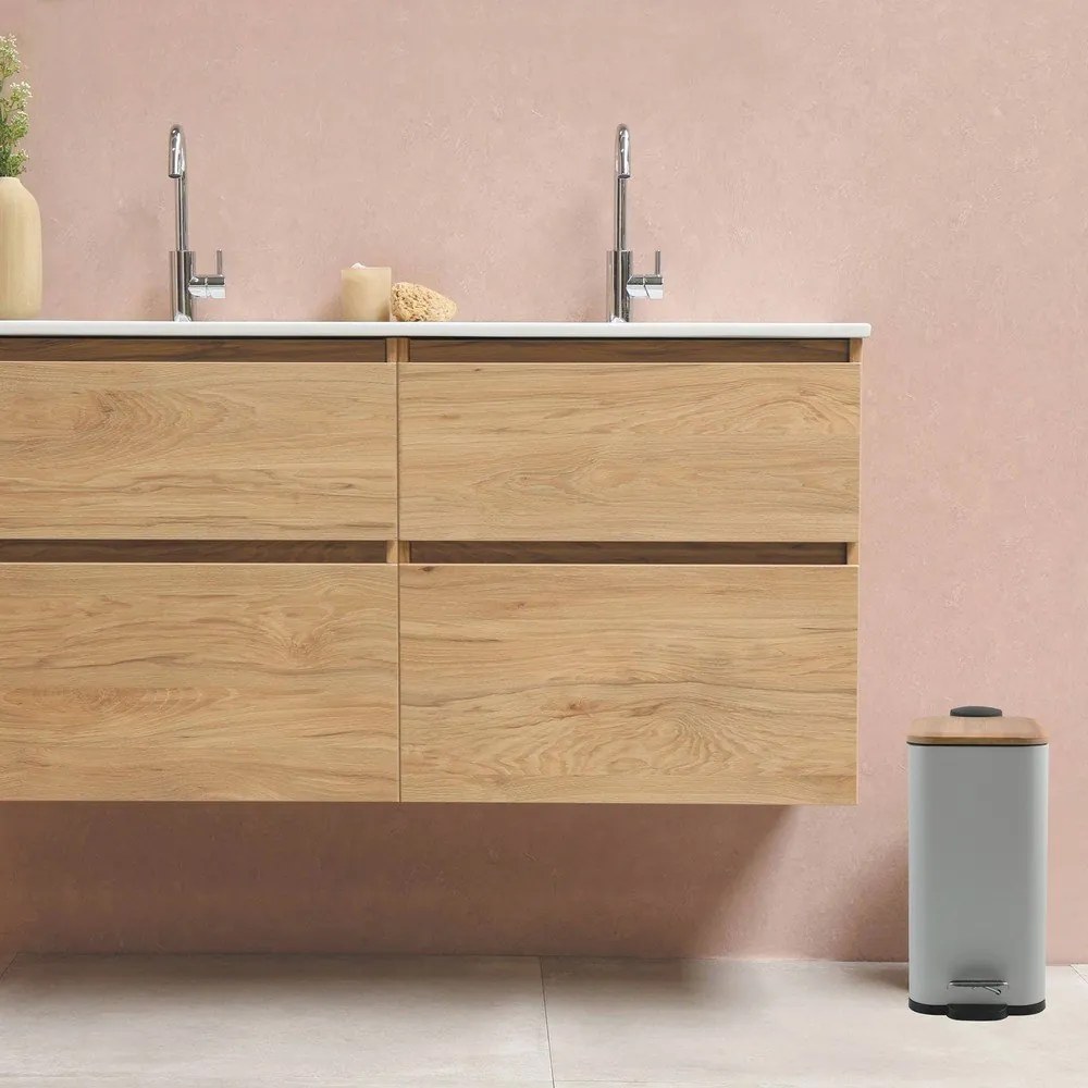 Fehér acél pedálos szemetes 5 l Erik – Spirella