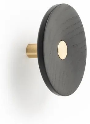 Fogas Viefe ZOOT gomb, 120mm, fa-alumínium, csiszolt sötét sárgaréz + fekete lakkozott EI