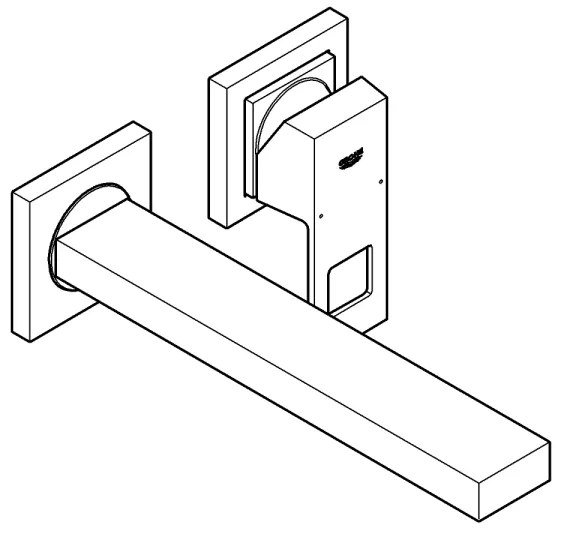GROHE 23447000 - EUROCUBE 231 mm-es mosdócsaptelep, fényes króm